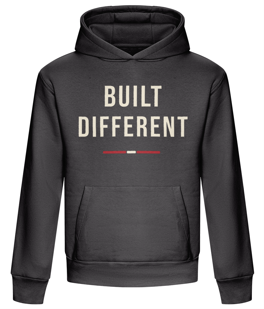 Made in Cymru Welsh organic cotton hoodie – front print mockup