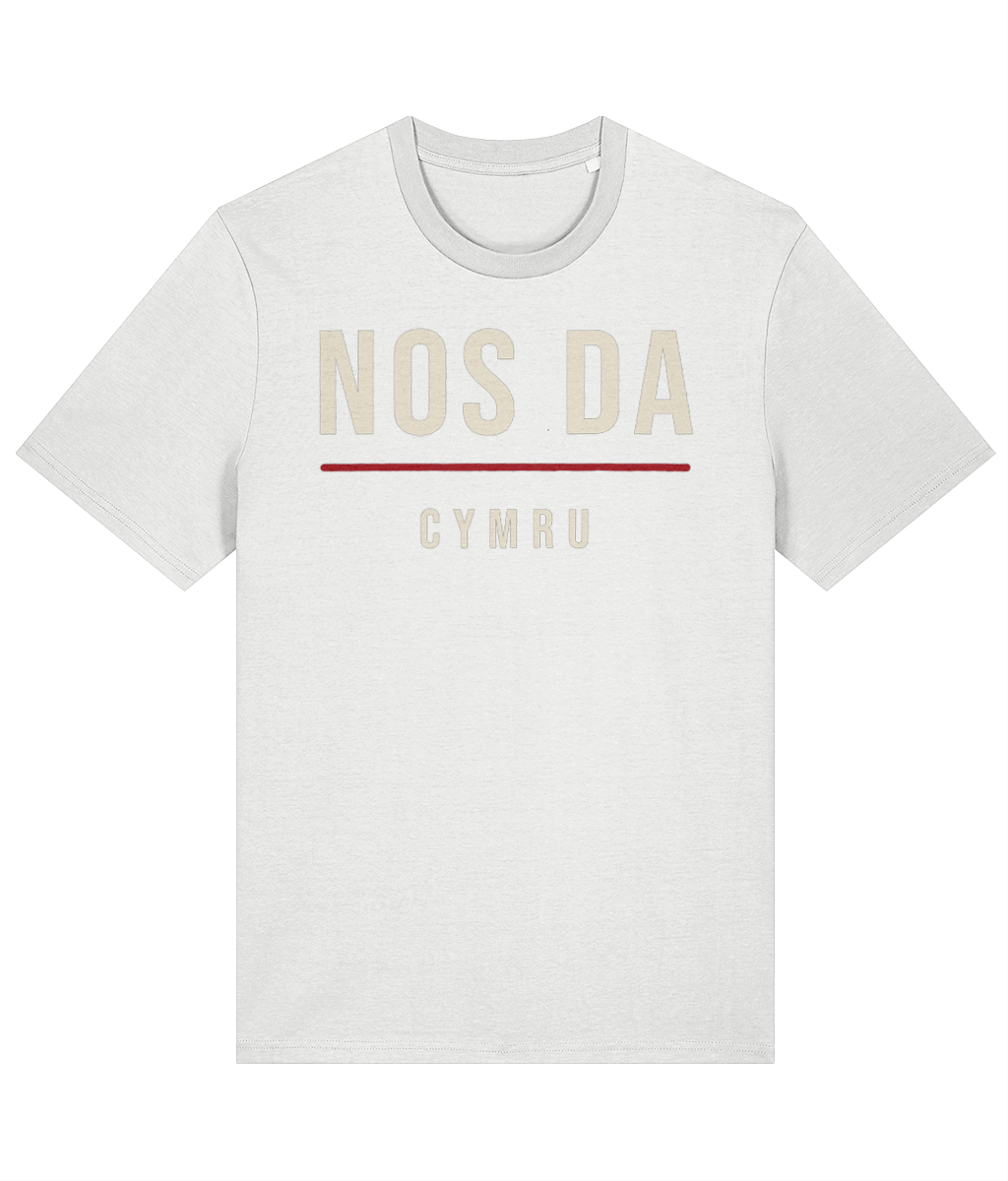 Made in Cymru Nos Da Welsh T-Shirt in White