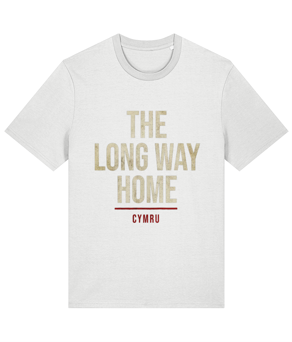 Made in Cymru Long Way Home Welsh T-Shirt in White – organic cotton