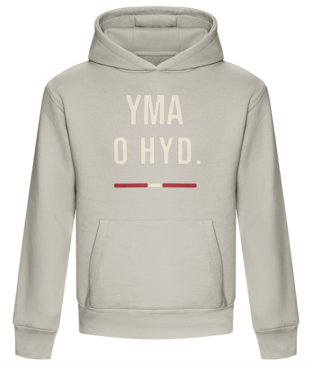 Made in Cymru Welsh organic cotton hoodie – front print mockup