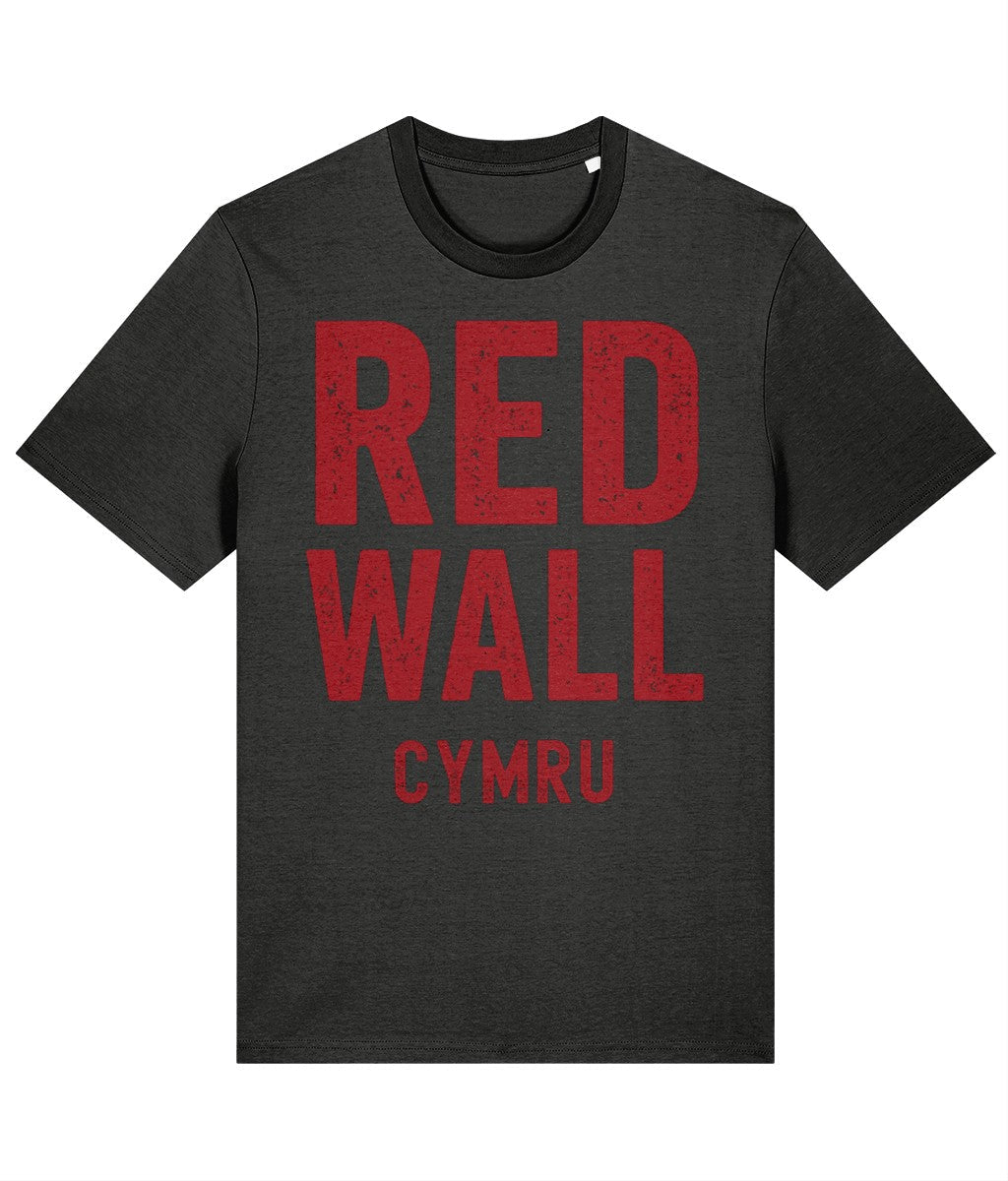 Made in Cymru Red Wall Cymru Welsh T-Shirt in Dark Heather Grey