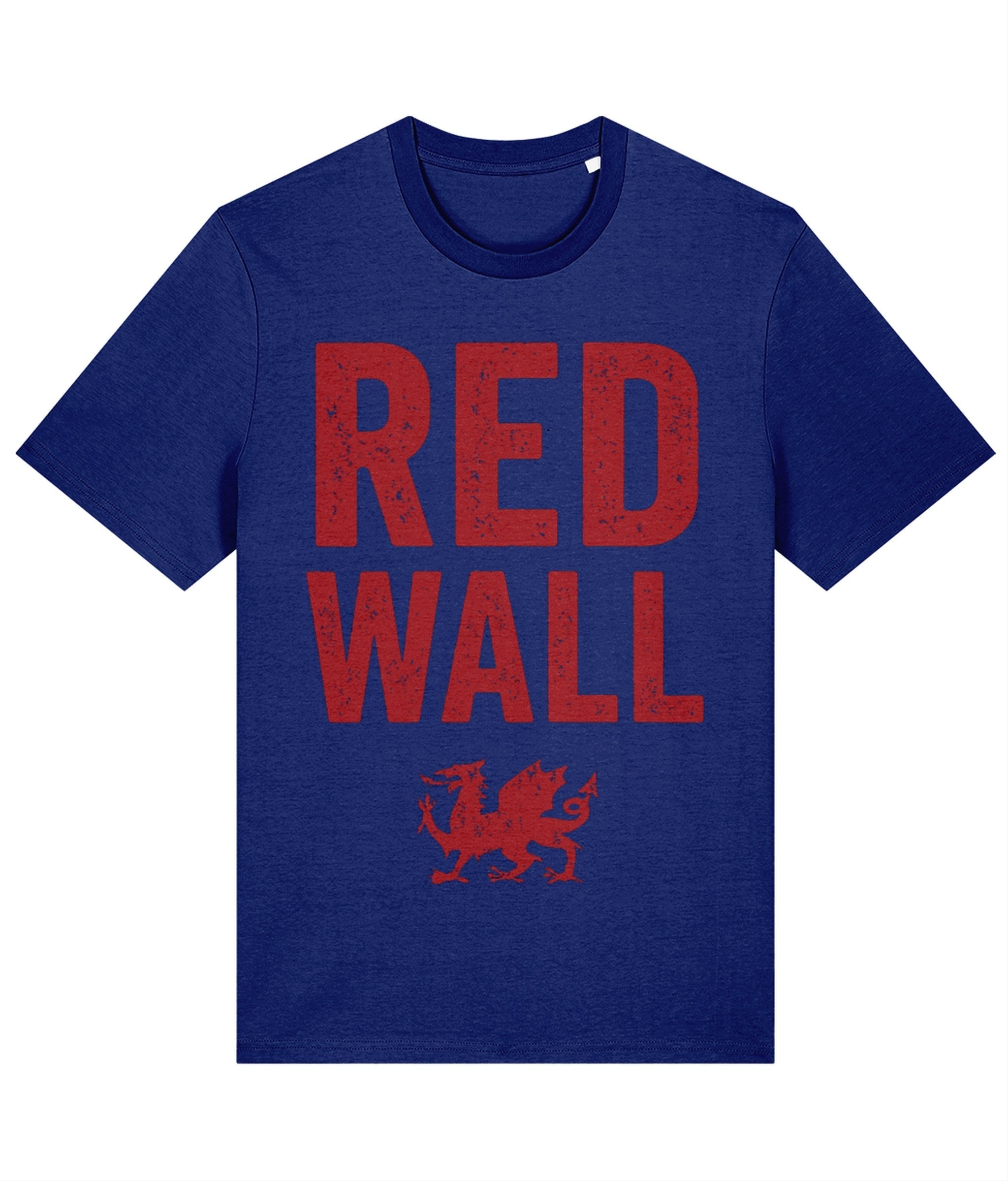 Red Wall Dragon T-Shirt - Worker Blue