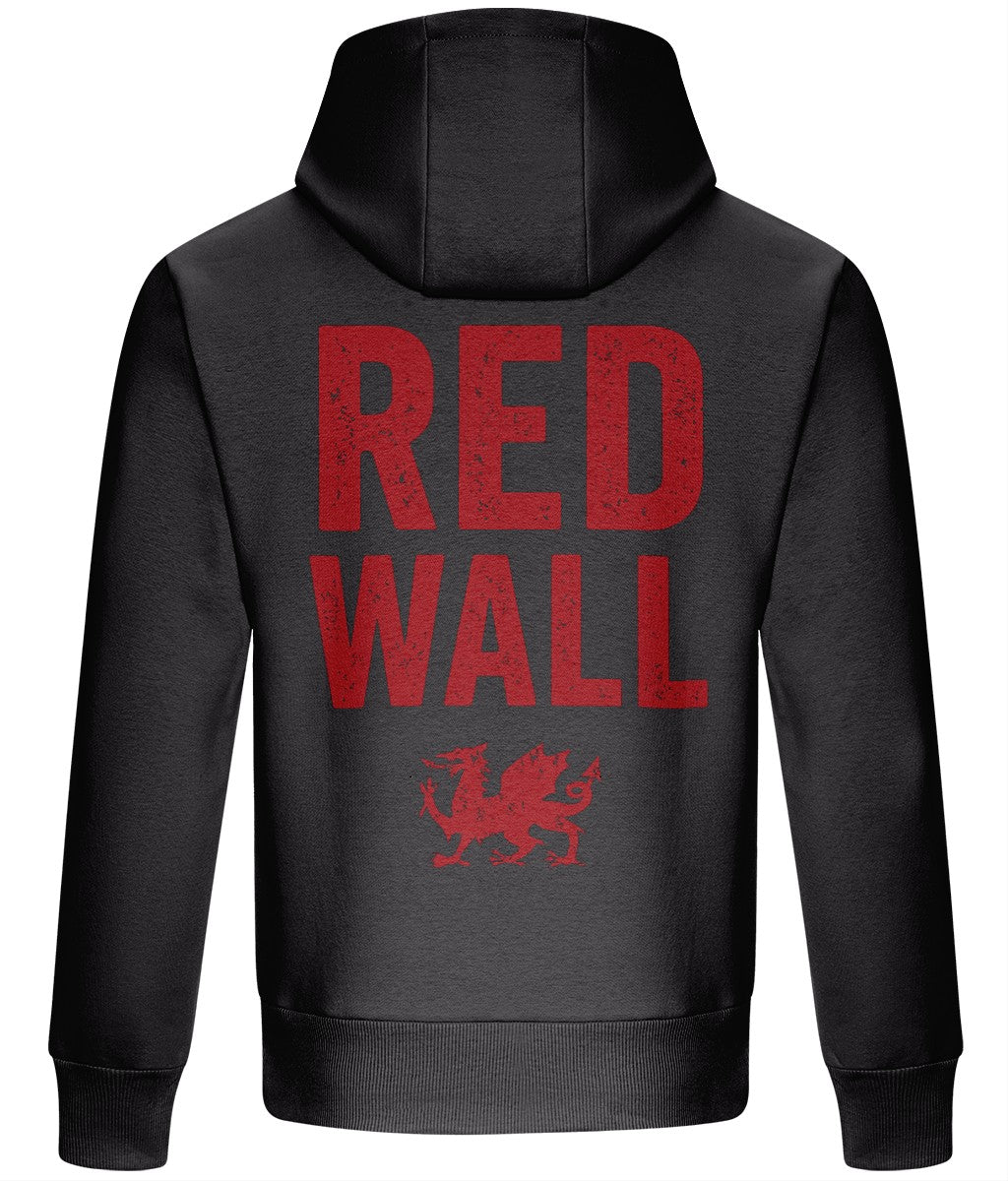 Made in Cymru Red Wall Dragon Welsh hoodie in Solid Charcoal – organic cotton