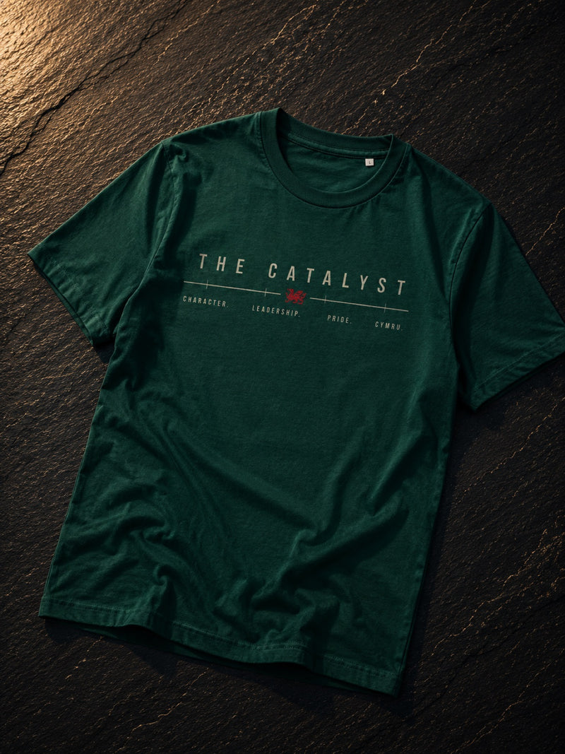 The Catalyst Welsh t-shirt in forest green, Gary Speed tribute, Made in Cymru