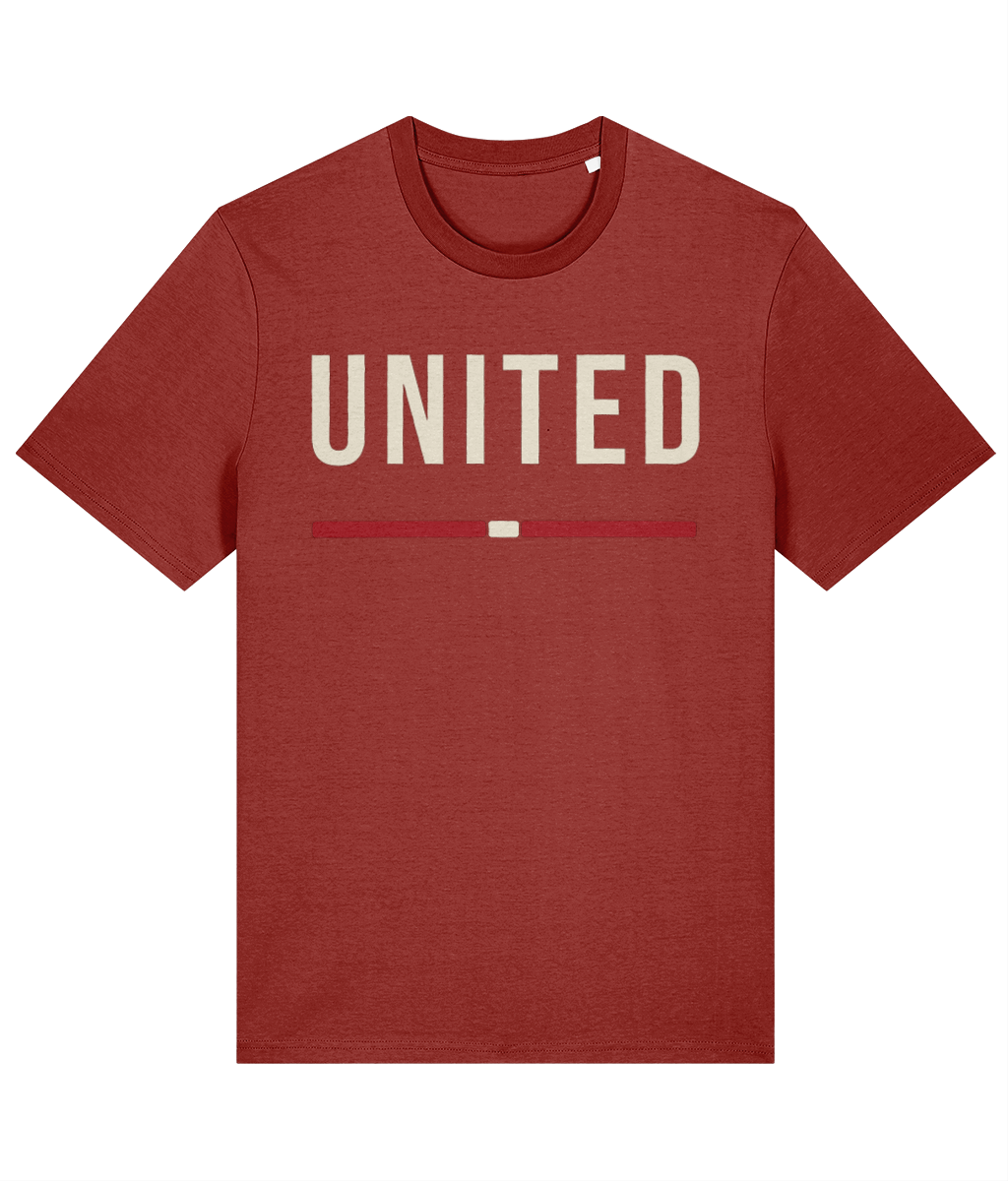 Made in Cymru United Welsh T-shirt in Earthy Red, organic cotton