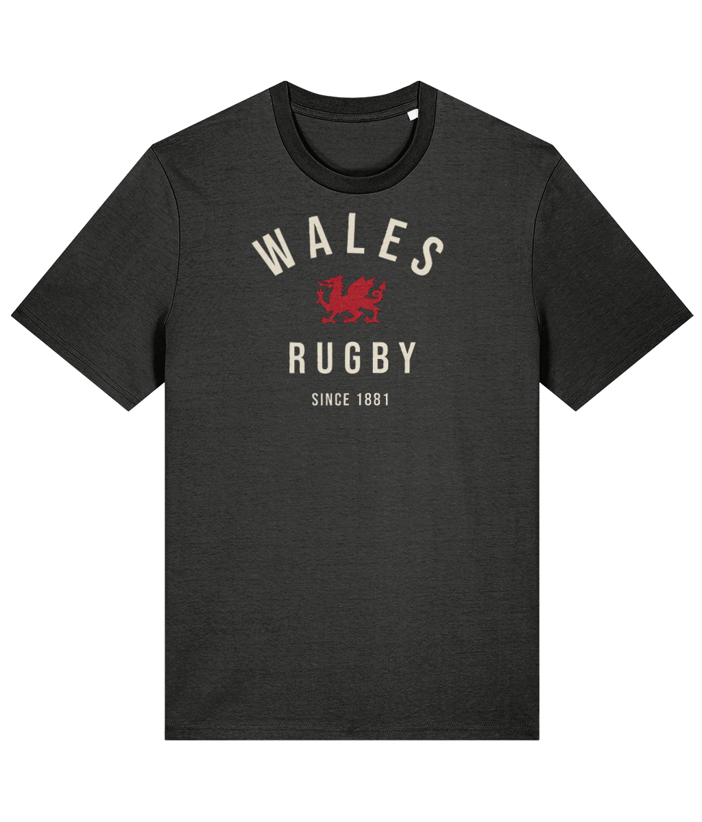 Wales Rugby T-Shirt in Dark Heather Grey — Made in Cymru