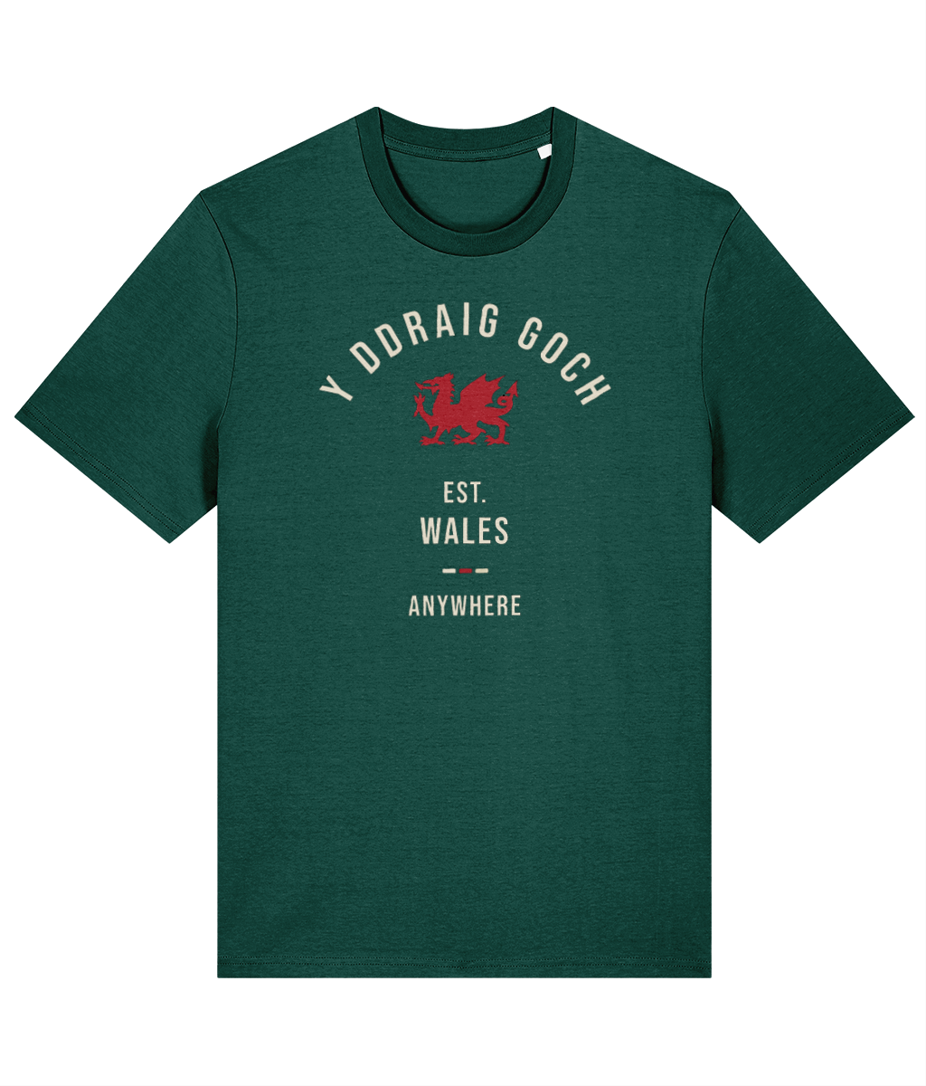 Made in Cymru Y Ddraig Goch Welsh T-Shirt in Glazed Green