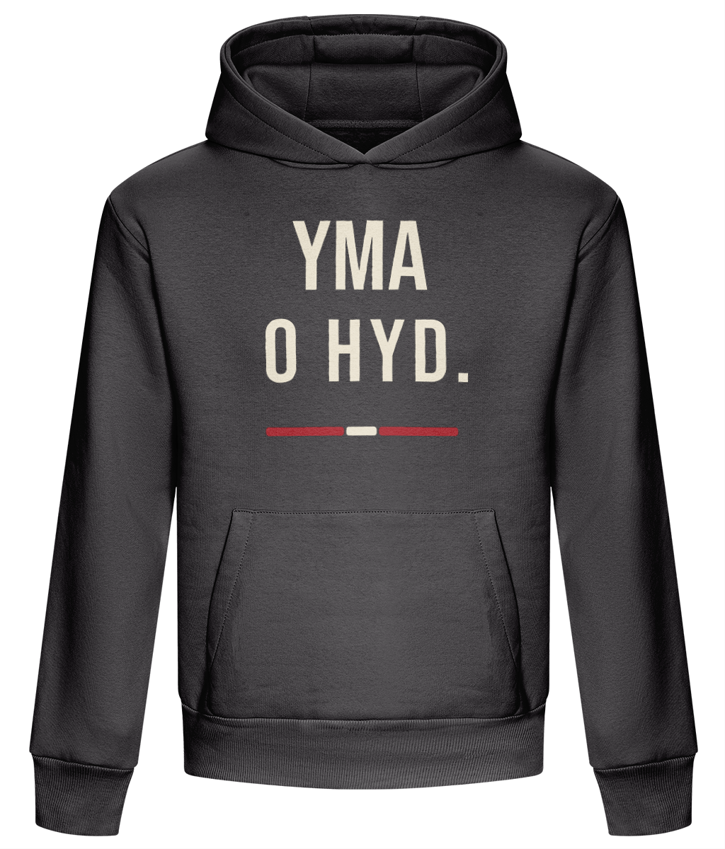 Made in Cymru Yma O Hyd Welsh hoodie in Solid Charcoal – organic cotton