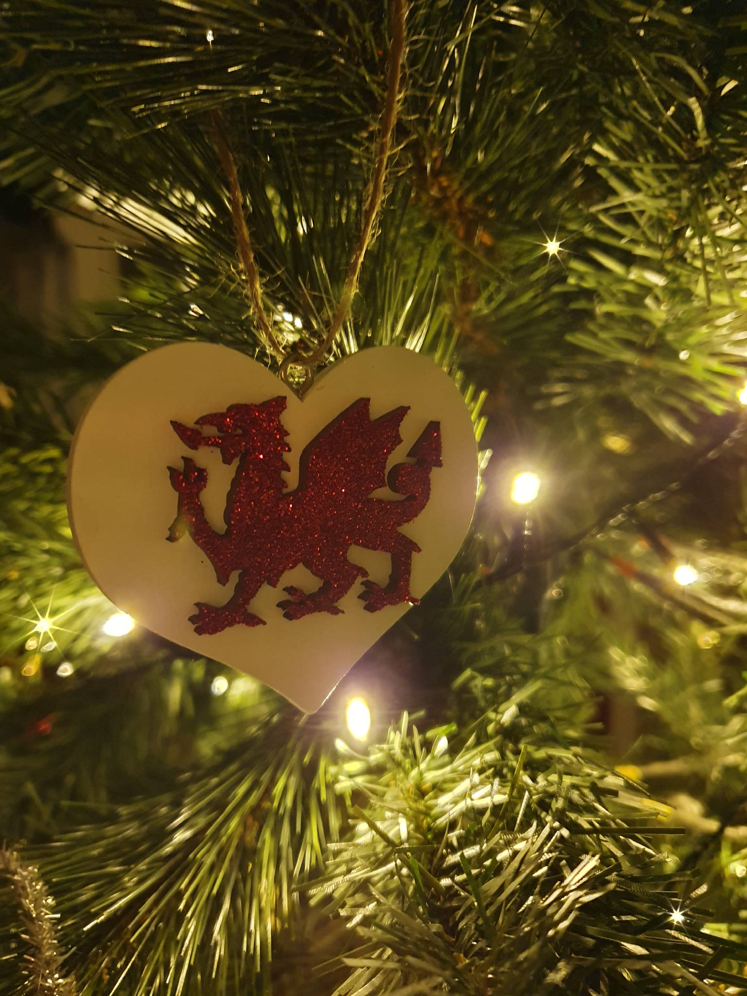 Welsh Red Dragon Themed Christmas/Nadolig Tree Decoration. Handmade to order