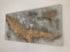 HALCYON - Striking mixed media textured art canvas in cream, soft grey and metallic gold (100x50x4cm)