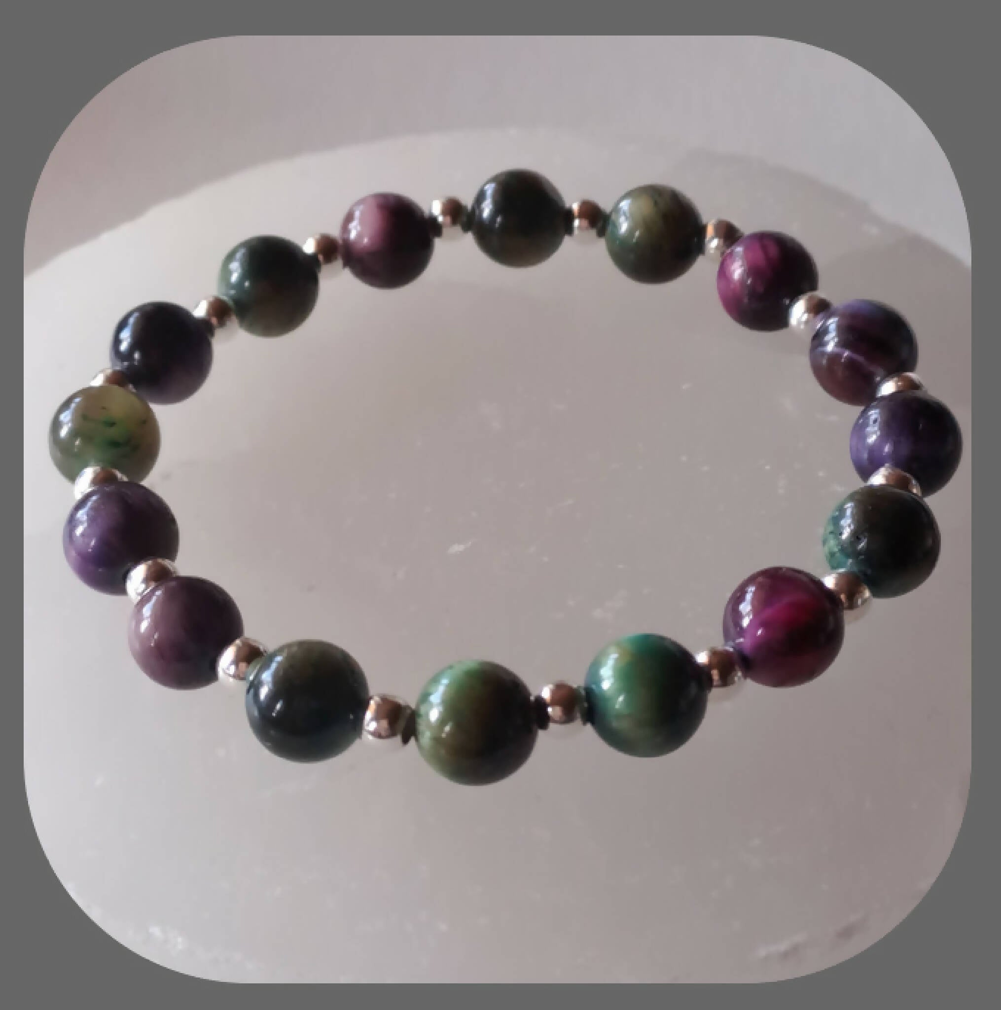 Galaxy Tiger's Eye and sterling silver bracelet