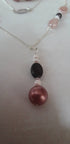 Pink necklace and earring set