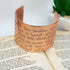 Shakespeare Quote Venus and Adonis Hand Stamped Copper Statement Cuff