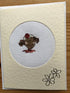 Cross Stitch Card - Lady with Hat