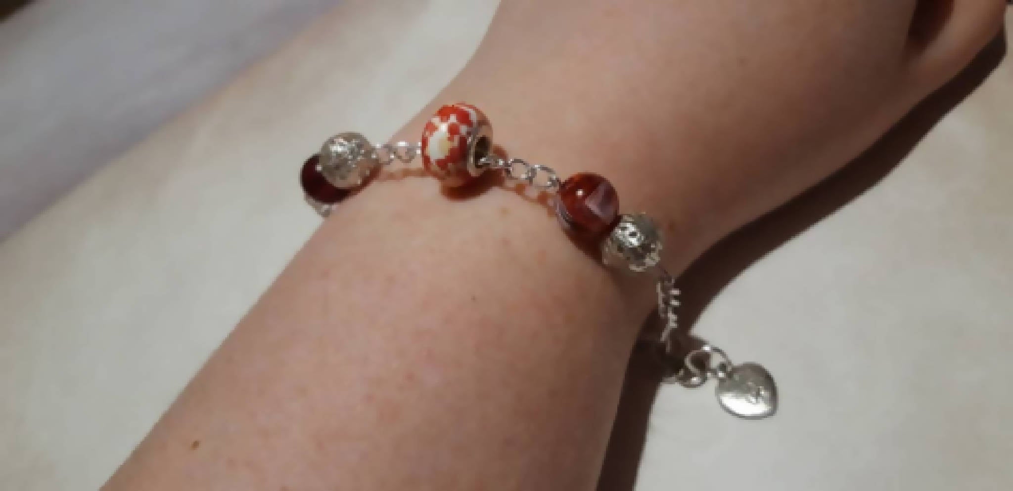Red and SIlver Bracelet