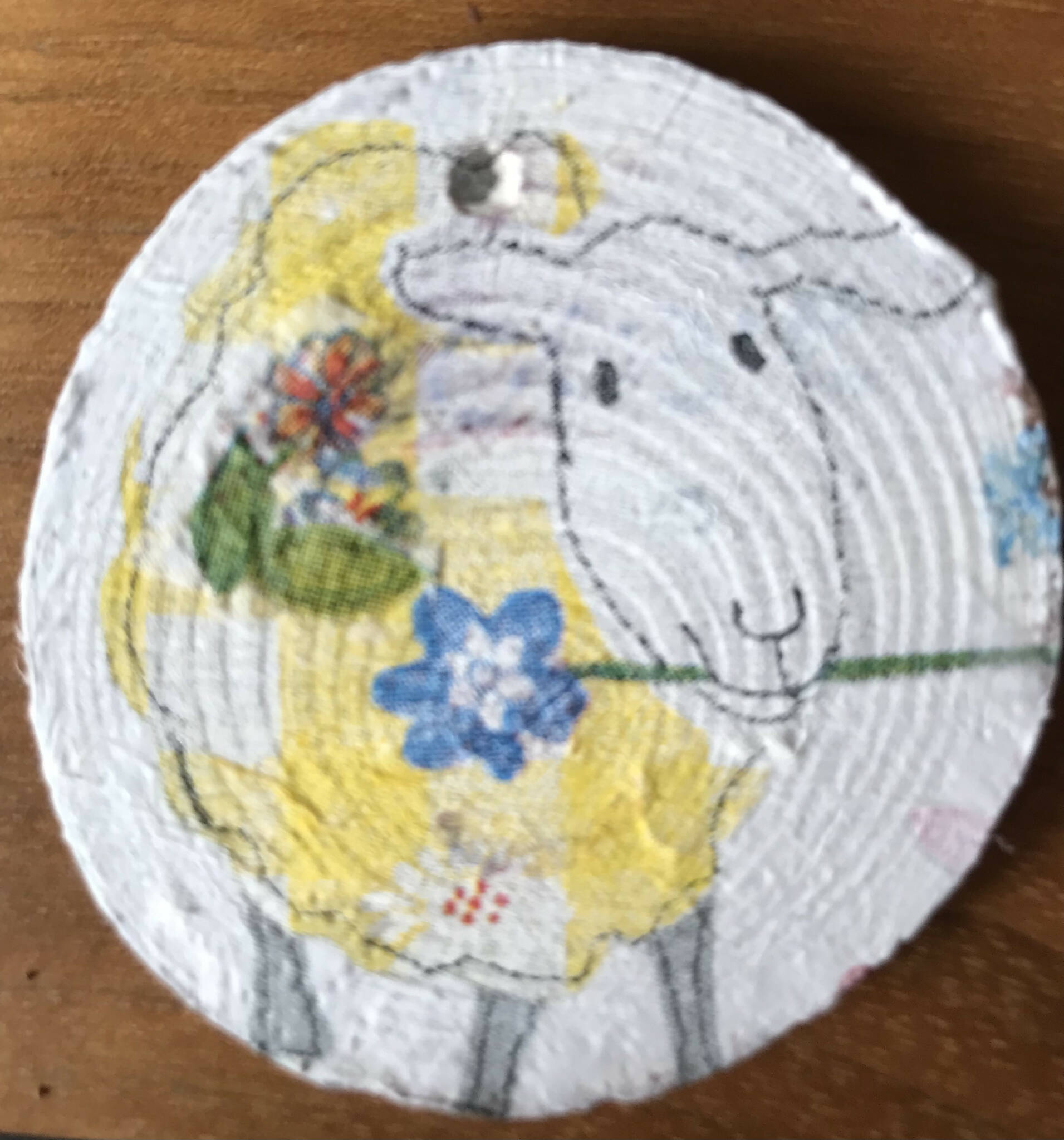 Spring sheep wood cookie decoration
