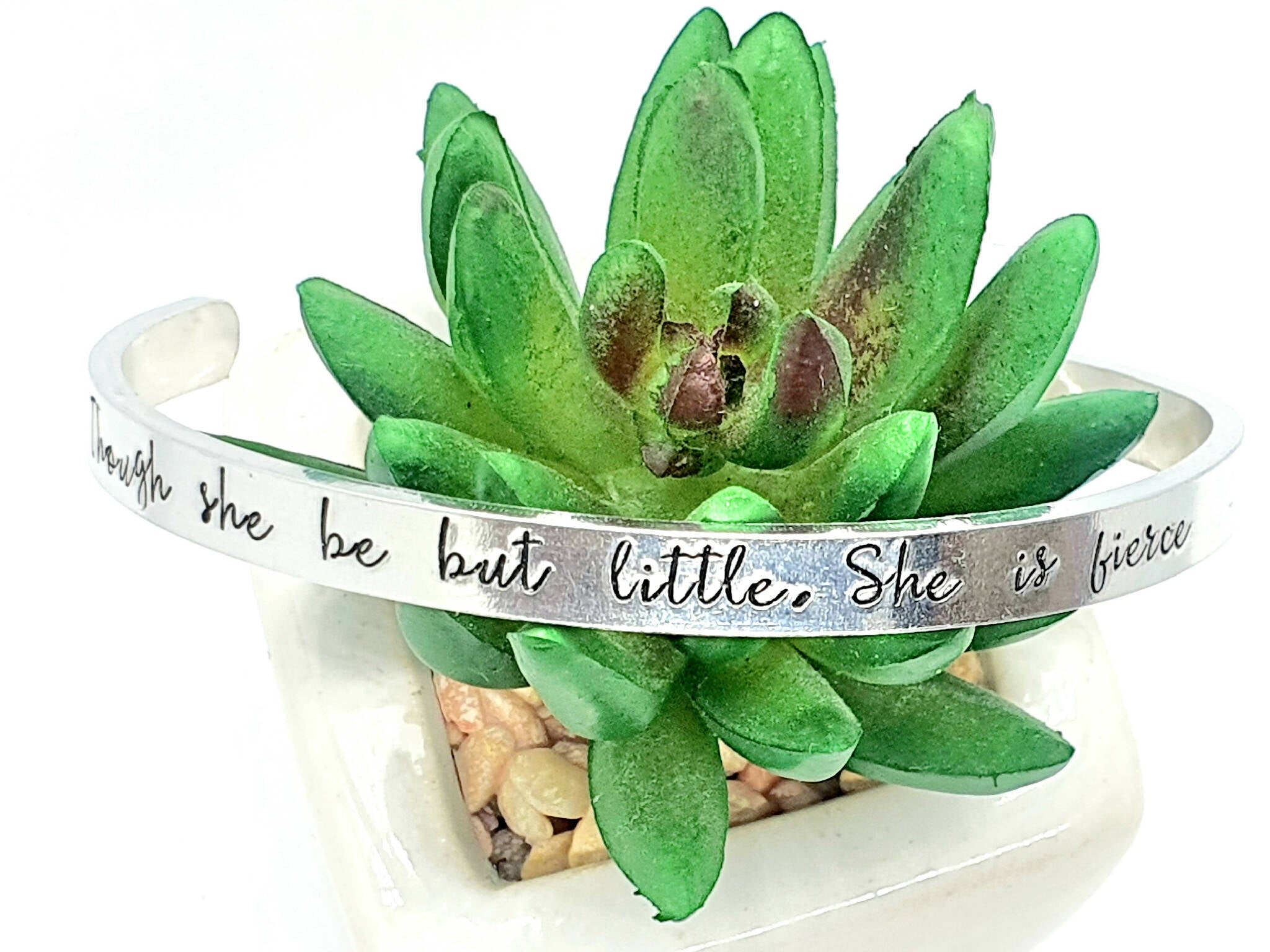 William Shakespeare quote cuff 'Though She Be But Little, She Is Fierce'