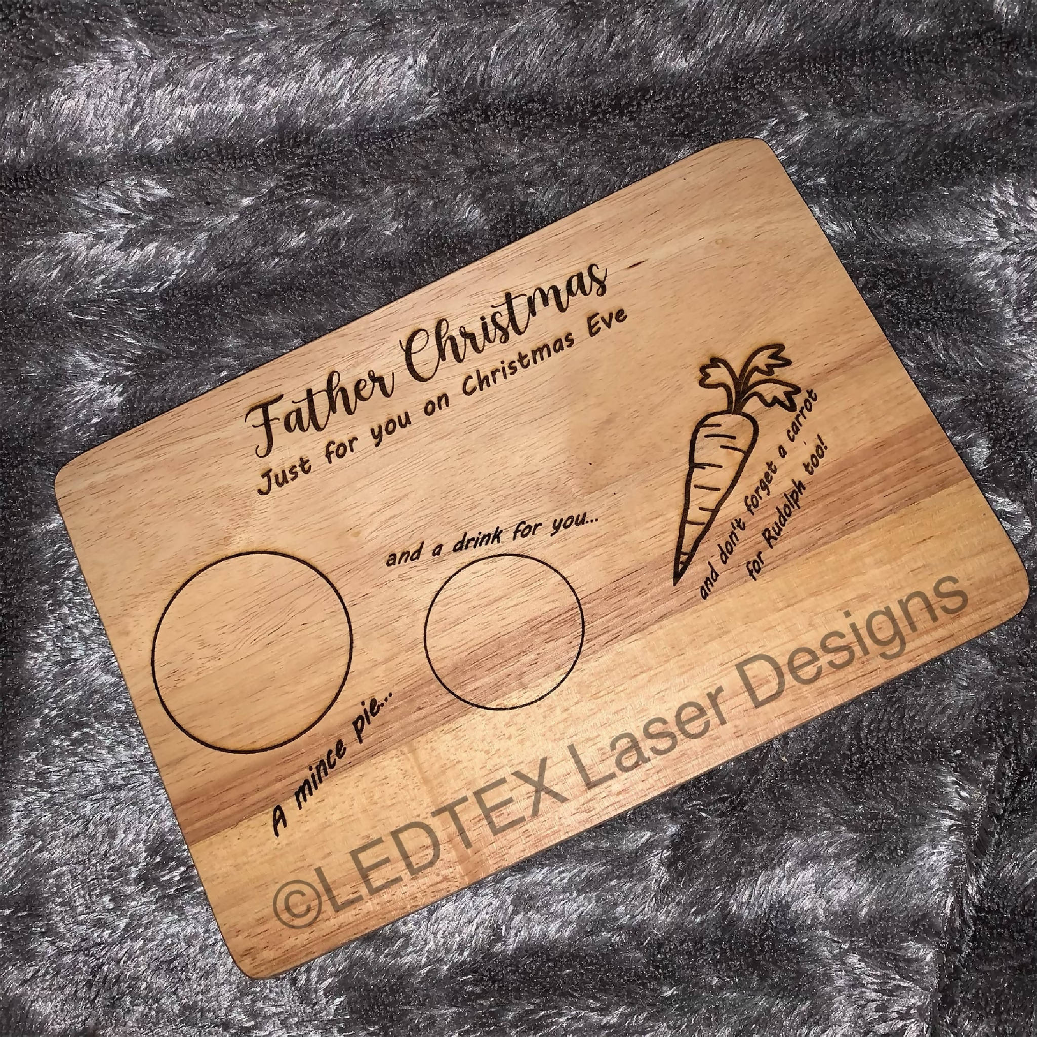 Personalised wooden Father Christmas treat board