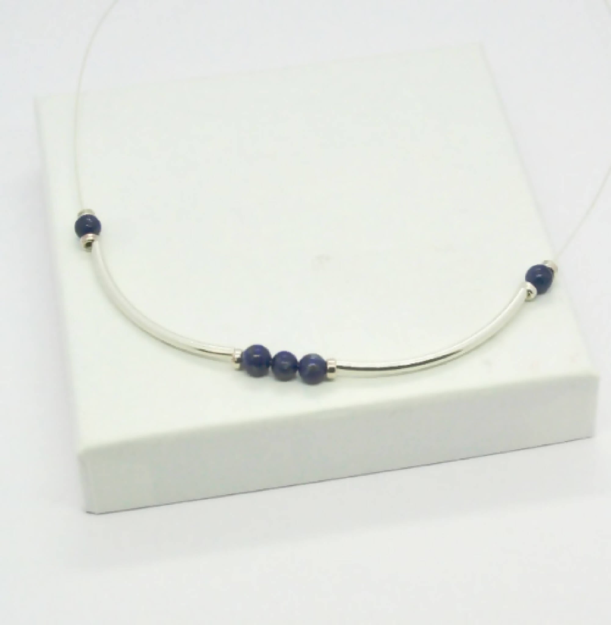 Lapis lazuli and sterling silver necklace