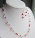 Clear & red crystal Necklace & Earrings 506