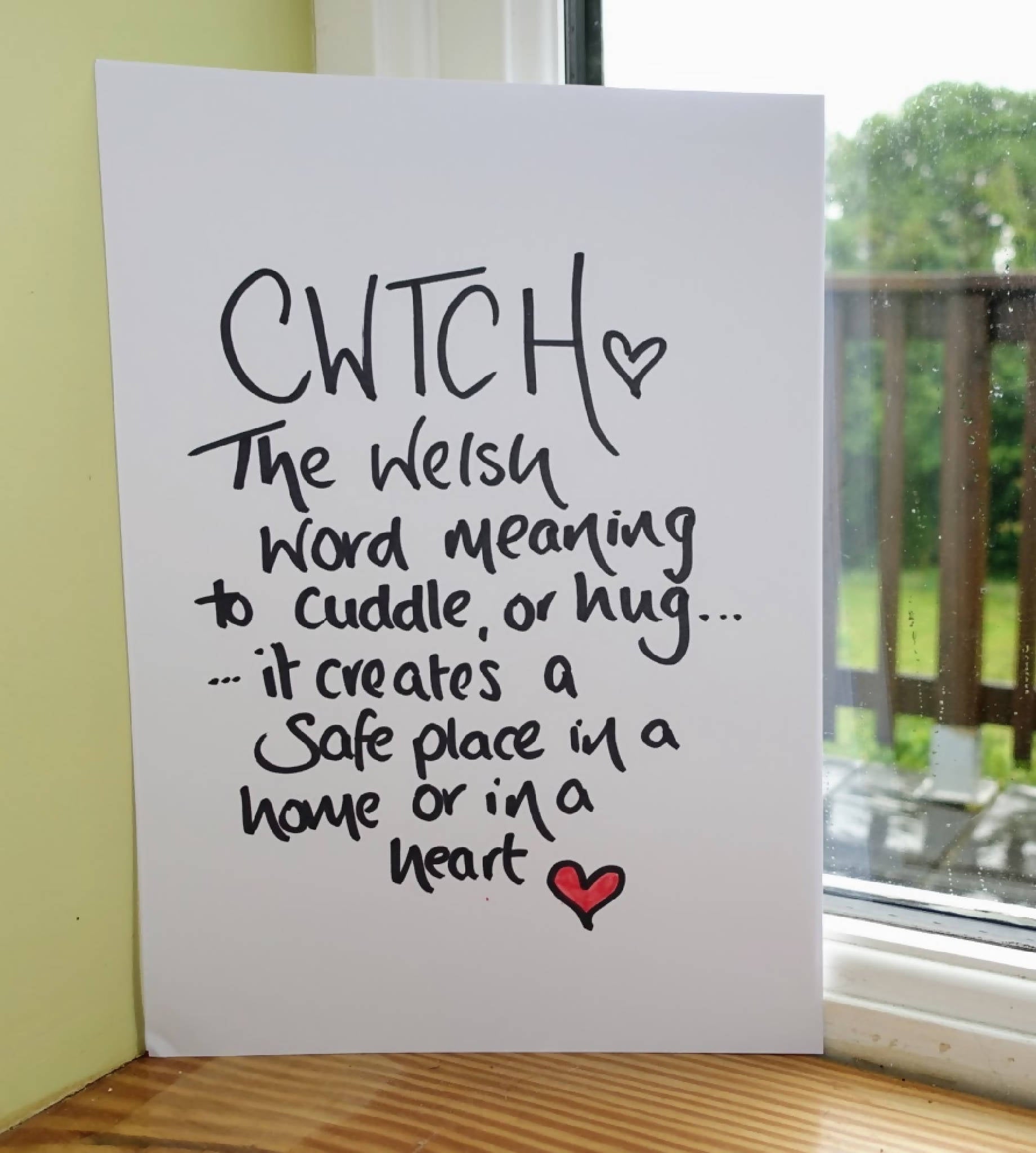 Cwtch Handwritten A4 Print