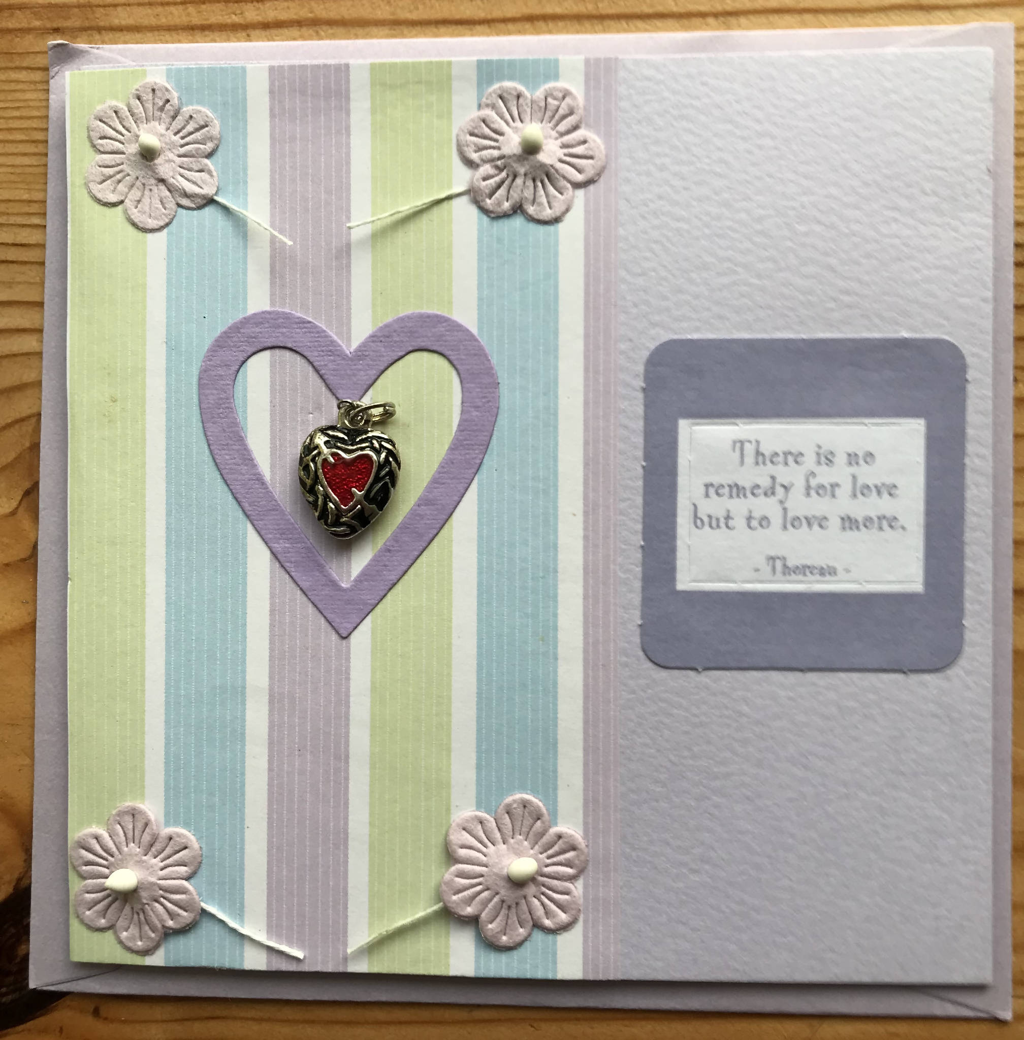 Handmade Card - Heart Charm Card