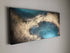 COASTAL BLISS - Striking gold and turquoise mixed media canvas (100x50x4cm)
