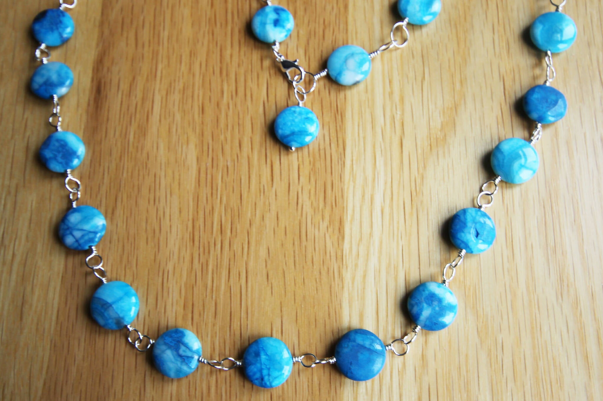 Blue Lace Agate Gemstone Necklace 502/760