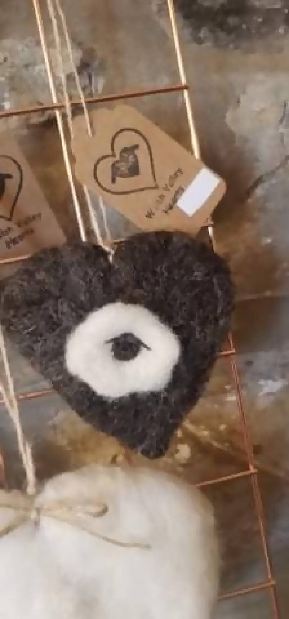 Black Fluffy Sheep Heart