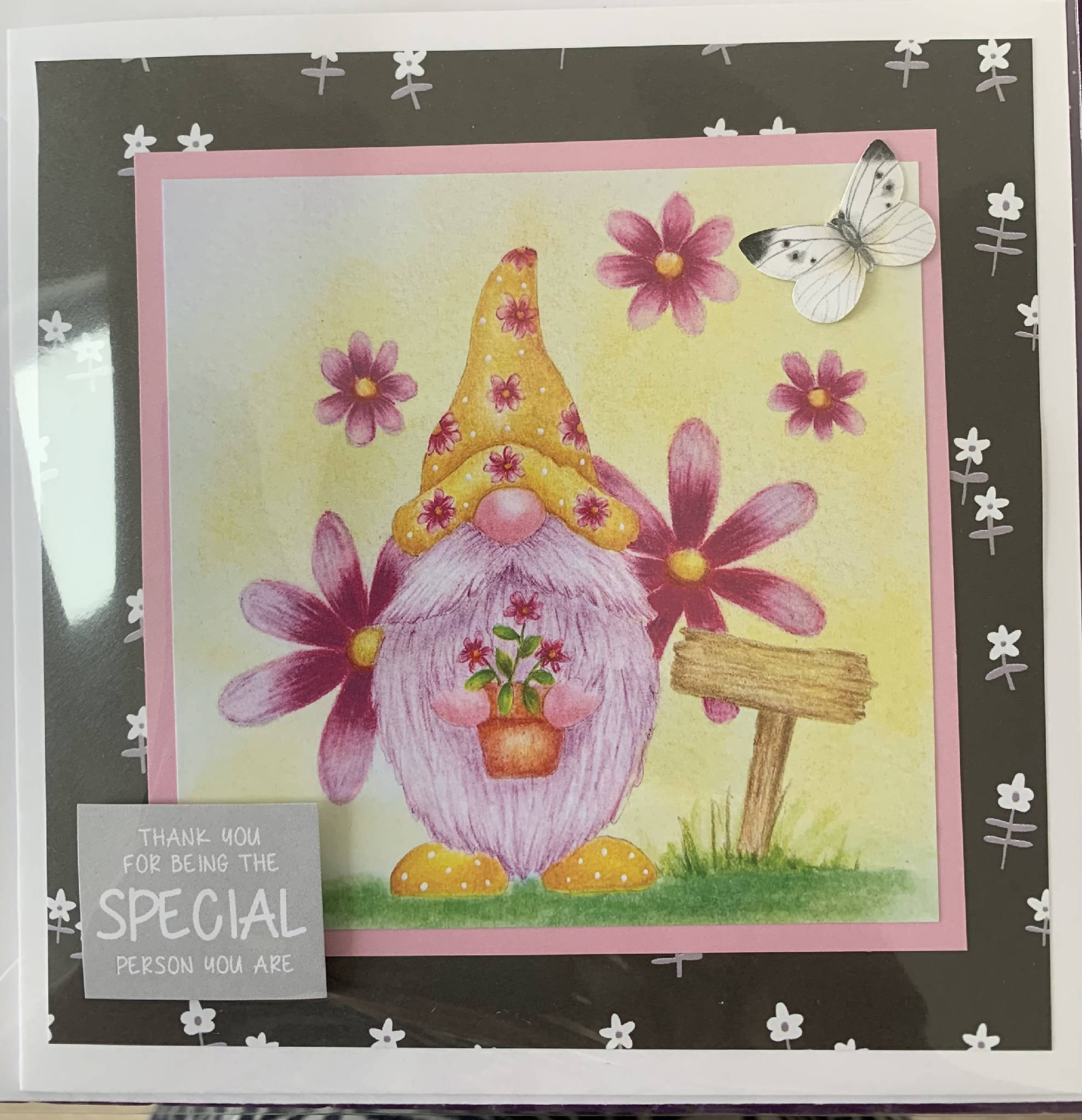 Gnome floral card