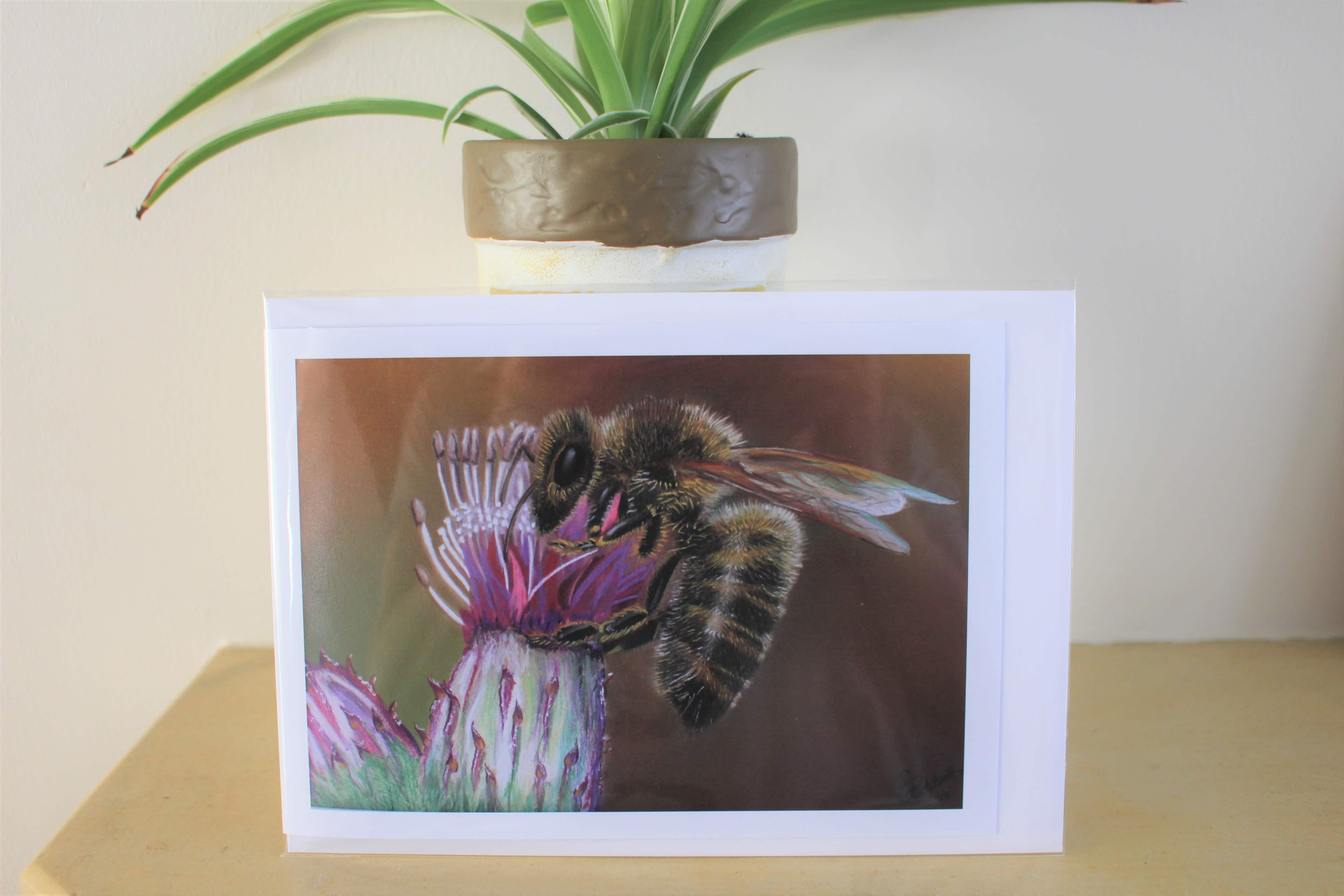 A5 Honey Bee Art Print Card