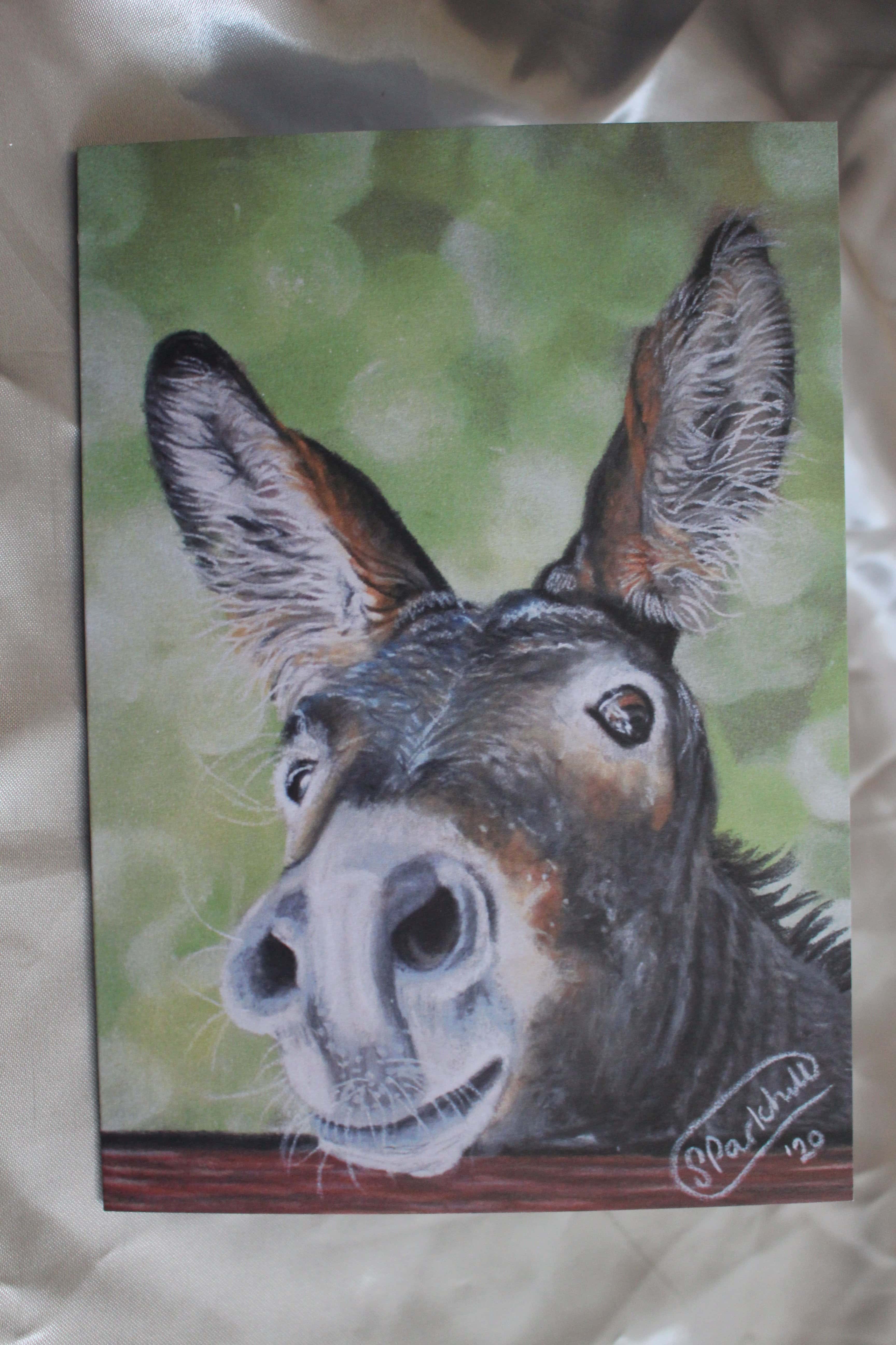A5 Donkey Art Print Card