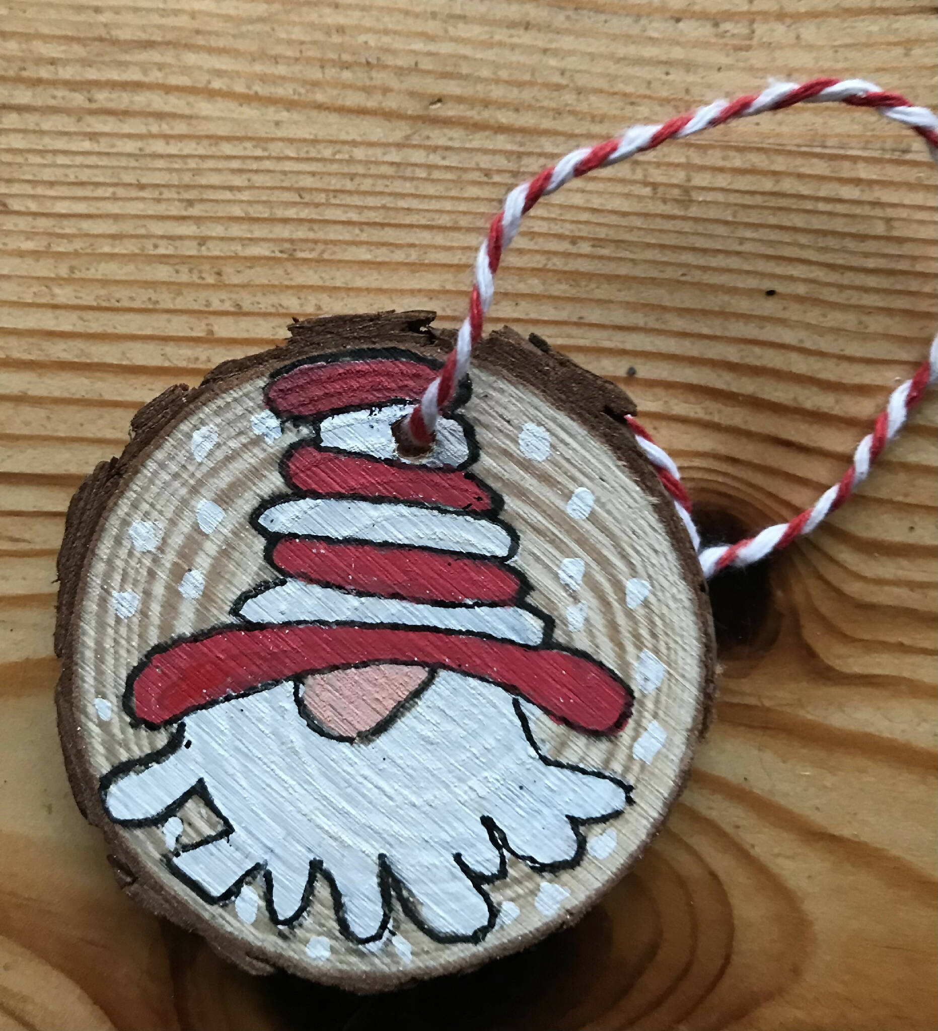 Gnome wood cookie Christmas decoration