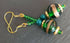 Earrings - Green and Gold Stripe with Pearls