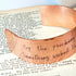 Shakespeare Quote 'Pricking of my thumbs' Macbeth Quote Copper Cuff Bracelet