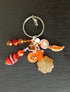 Keyring Handbag Charm with Orange Beads