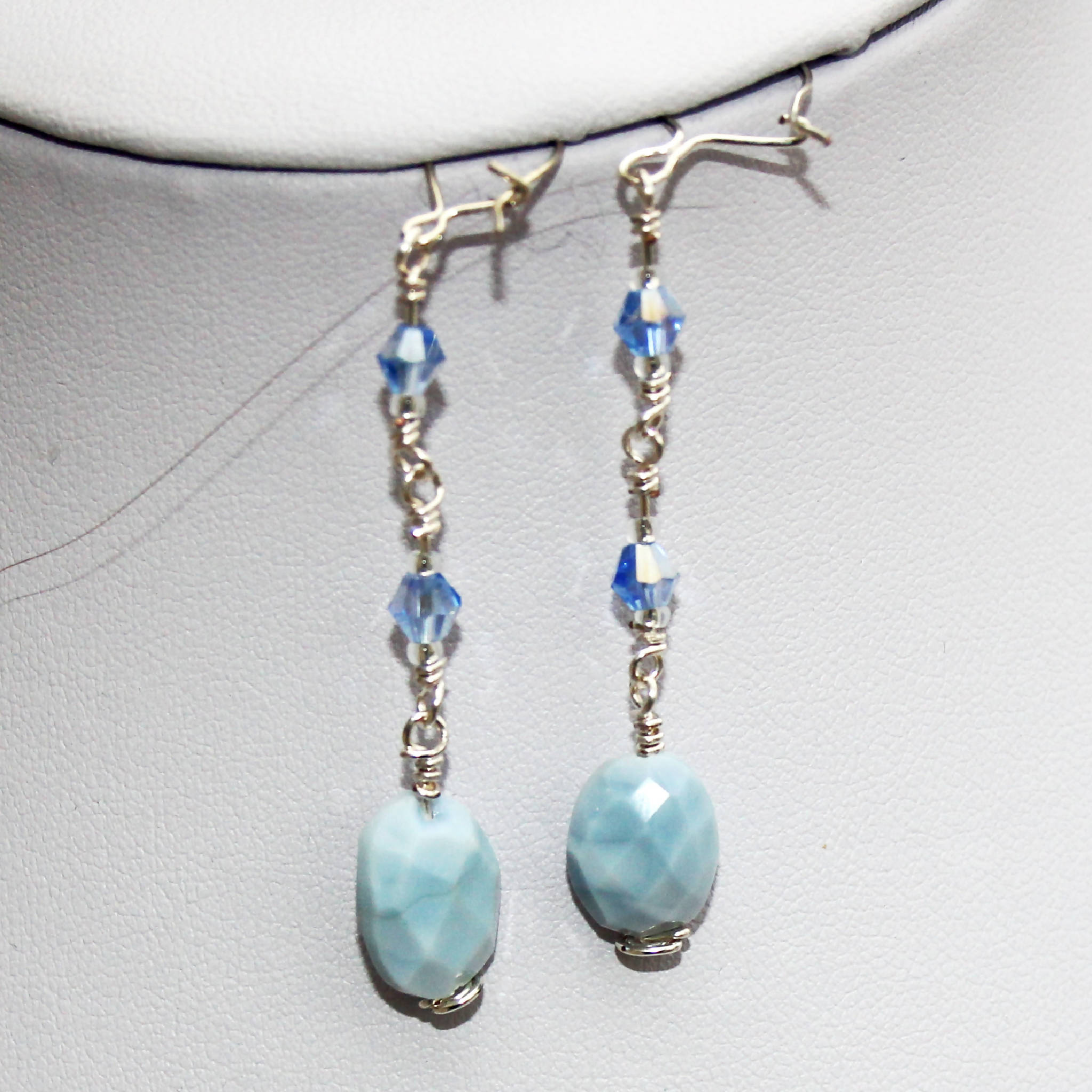 Agate & Swarovski Crystal Necklace & Earring Set (204)