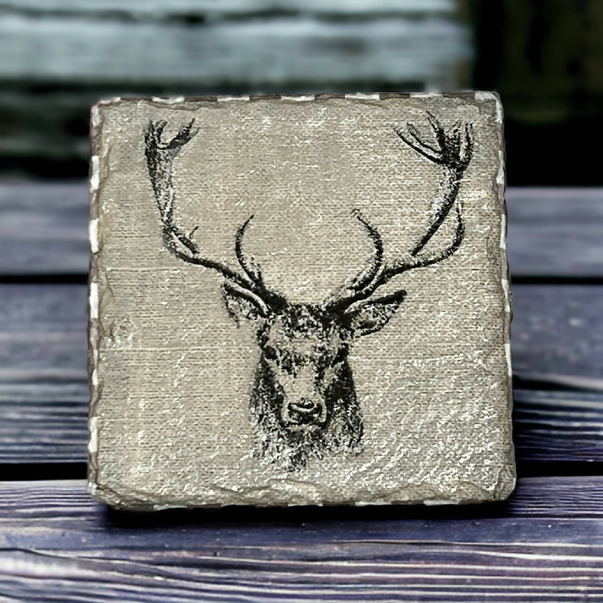Stag slate coasters, drink coasters, stocking filler,