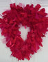 Red and Pink Heart Shaped Rag Wreath