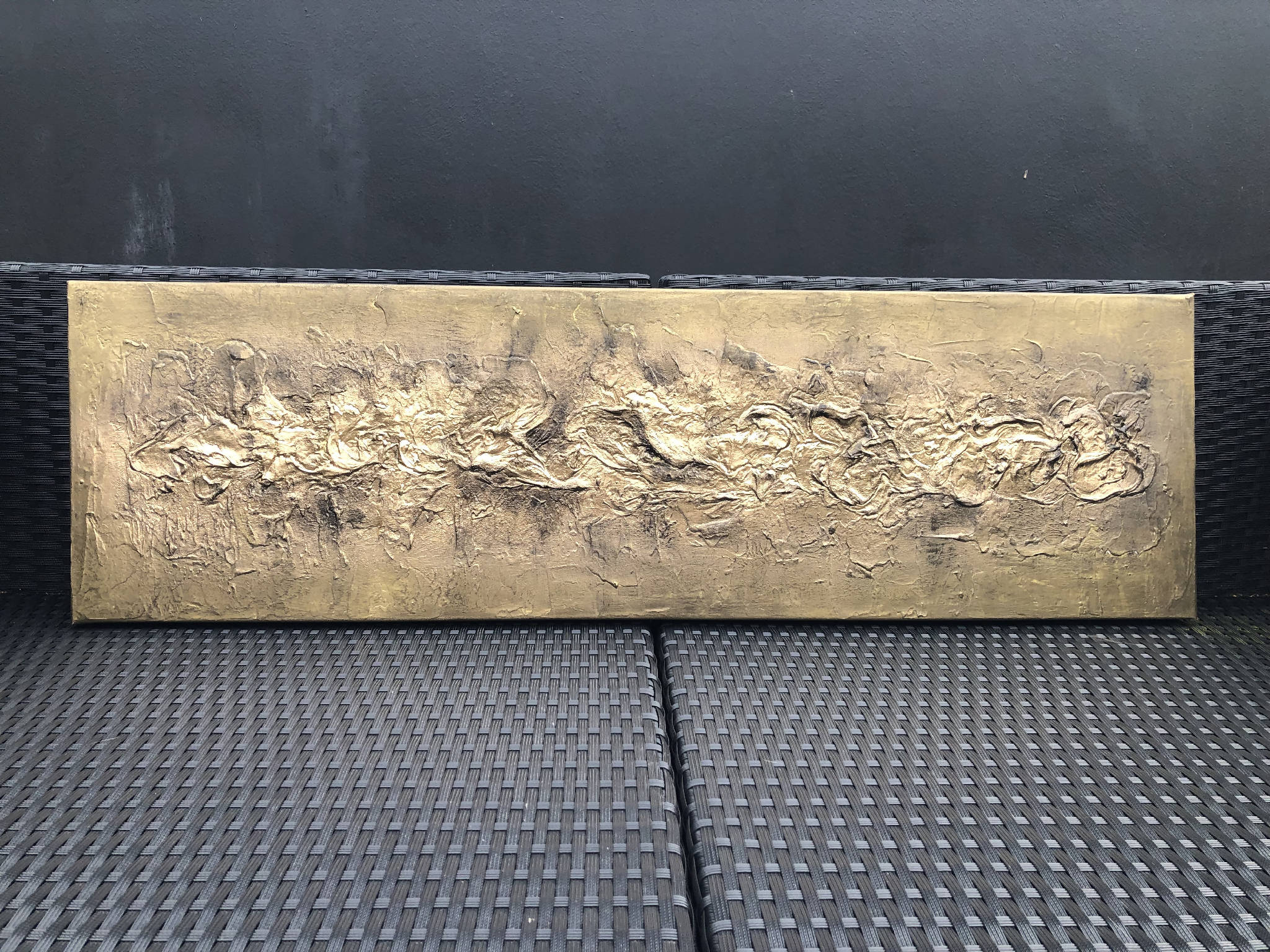 BRONZIUM - Striking textured art in bronze and gold (102x30x4cm)