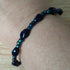 Navy Blue & metallic finish bracelet, handmade using recycled beads. 20cm length