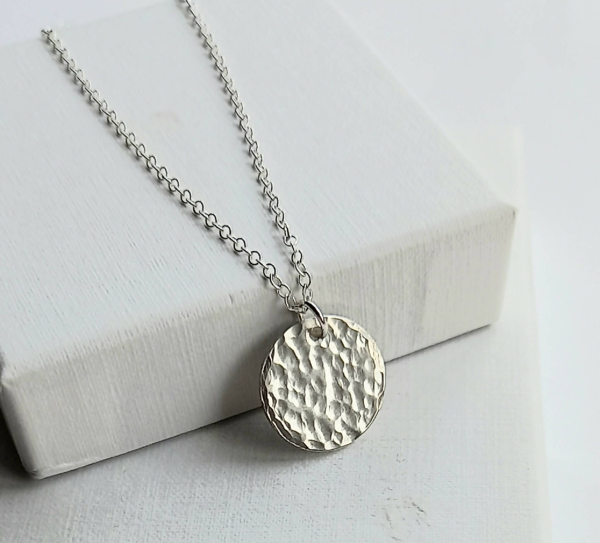 Hammered silver necklace