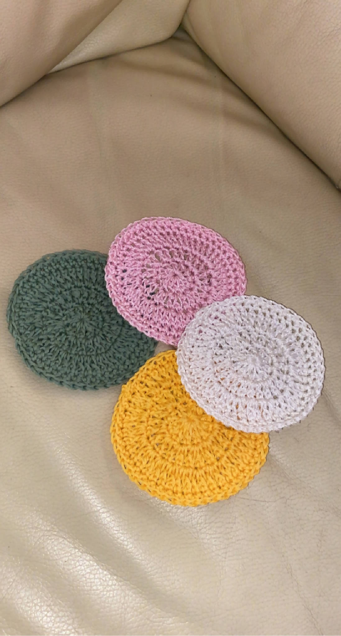 Crocheted face scrubbies