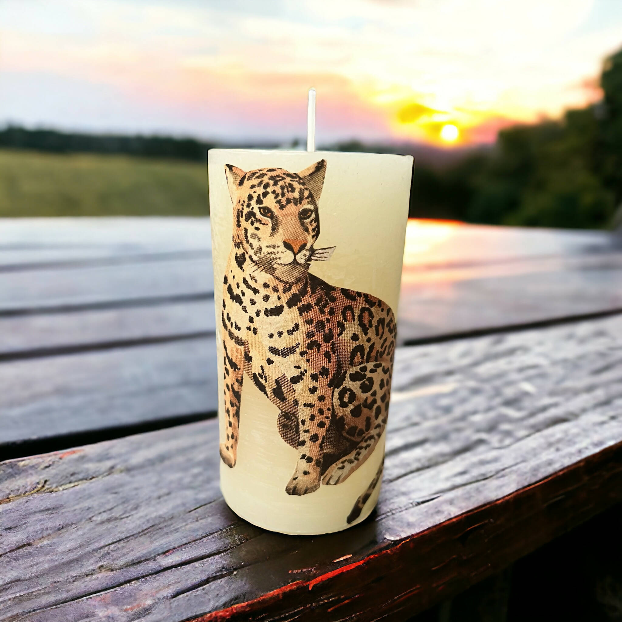 Cheetah candle