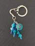 Keyring Handbag Charm with Turquoise Crackle Beads