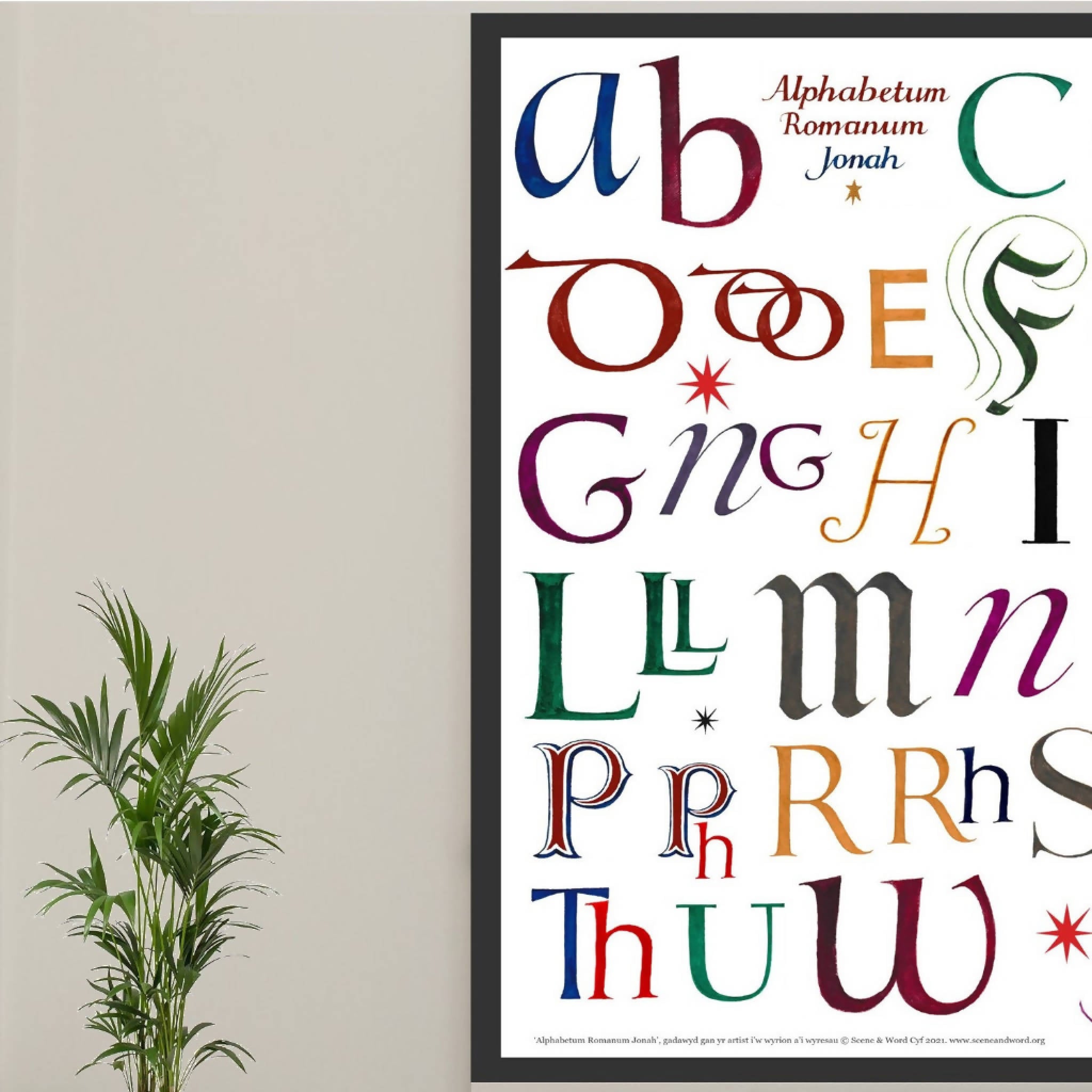 Cymraeg / Welsh alphabet poster: Alphabetum Romanum Jonah