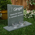 Personalised Green Slate Memorial Headstone On A Plinth With Tea Light Holders.
