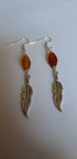 Amber Feather Earrings