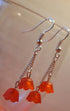 Red tulip and chain earrings