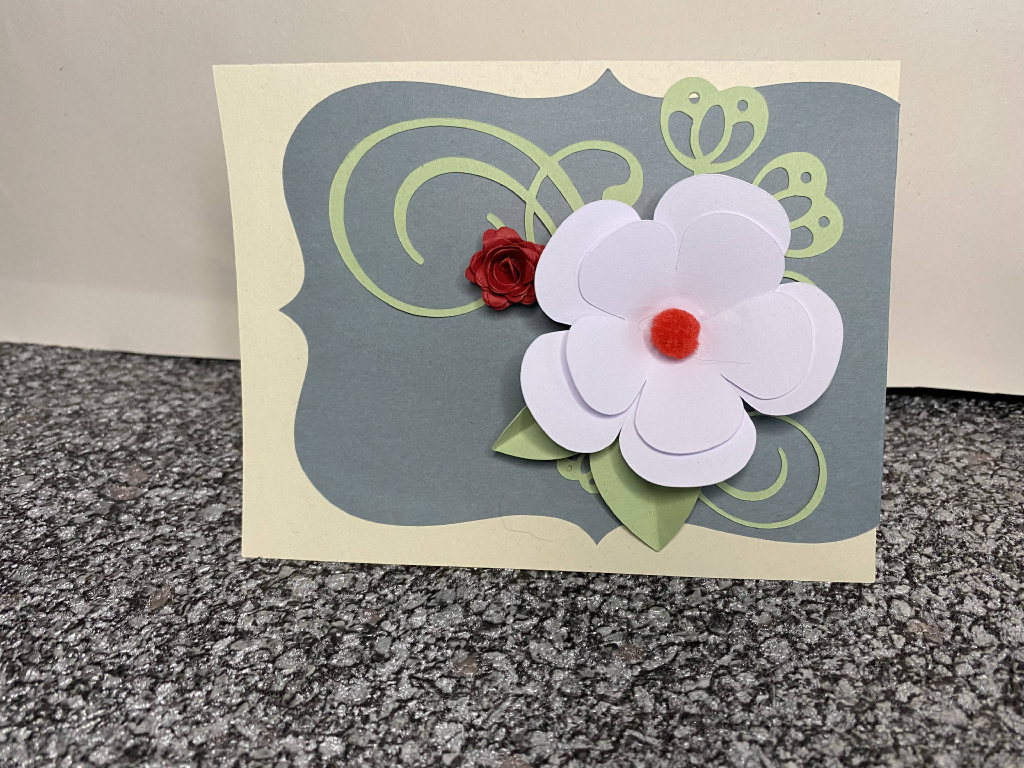 Three dimensional flower card